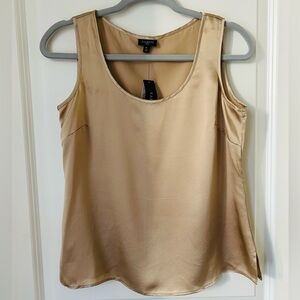 Talbots Petite Women's Soft Gold 100% Silk Sleeveless Layering Top